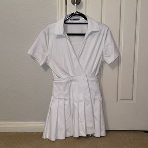 White zara short sleeve tennis dress